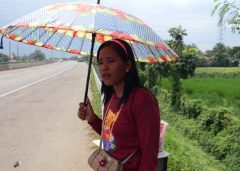 Stigma  Ladies Umbrella penjual kopi di pinggir tol.