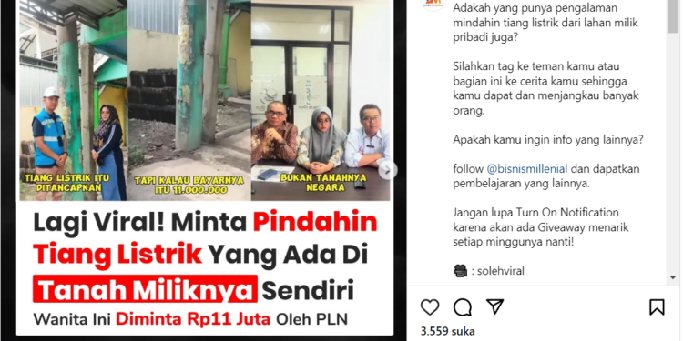Bayar 11 Juta Pemindahan Tiang Listrik
