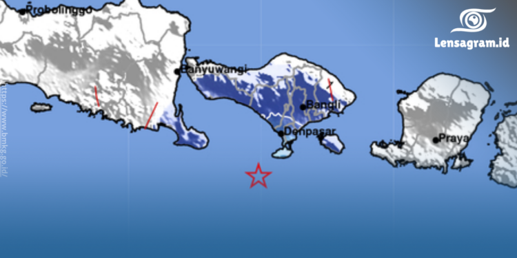 gambar peta lokasi titik gempa bumi kuta bali