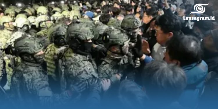gambar kondisi Korea Selatan Darurat Militer Langkah Presiden Yoon Suk Yeol Picu Protes Besar dan Pembatalan Acara Nasional